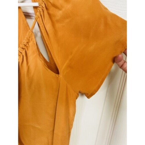 Joie Womens Size XS 100% Silk Shift Dress Short Sleeve Cinched Neckline - Picture 6 of 9